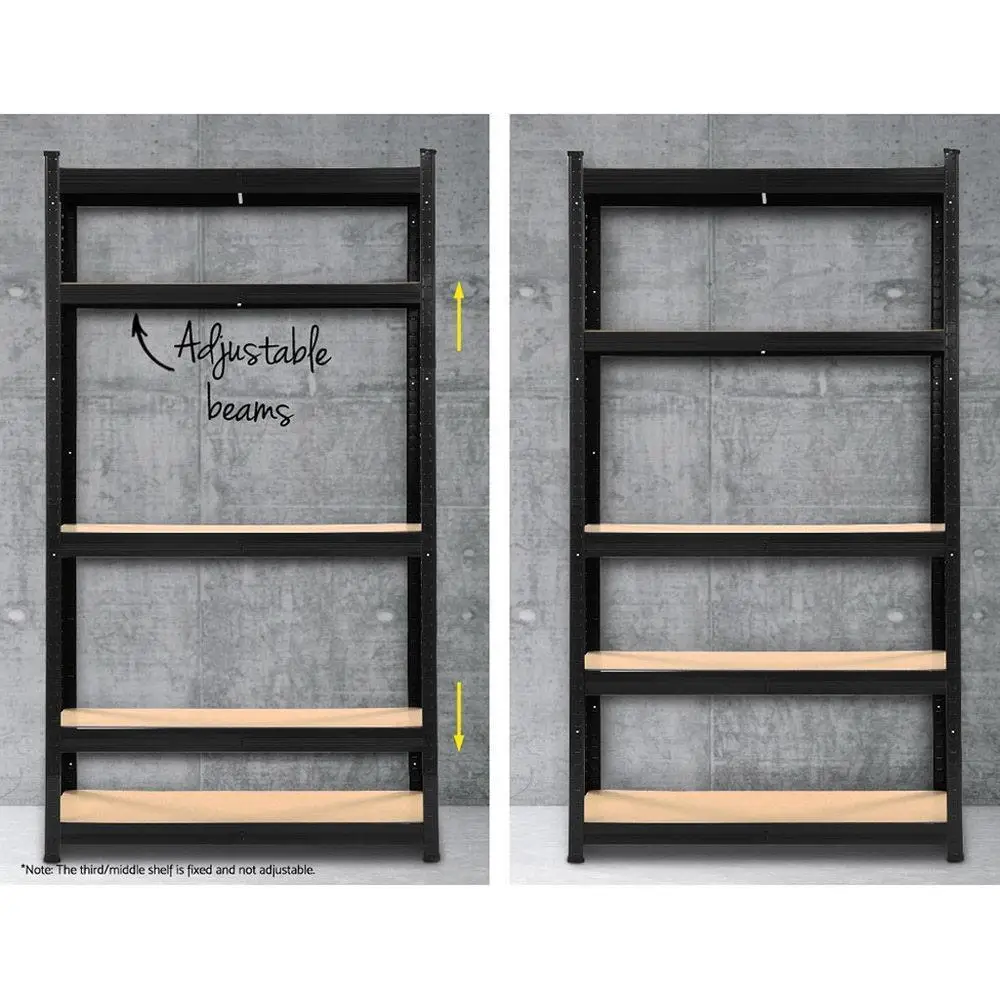 Heavy Duty 3x1.8M Garage Shelving Warehouse Rack Steel Pallet Storage Shelf Black