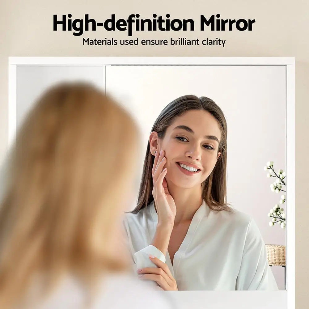 Bathroom Wall Mounted Mirror Cabinet White Adjustable Shelf Medicine Storage Cabinet 560mm