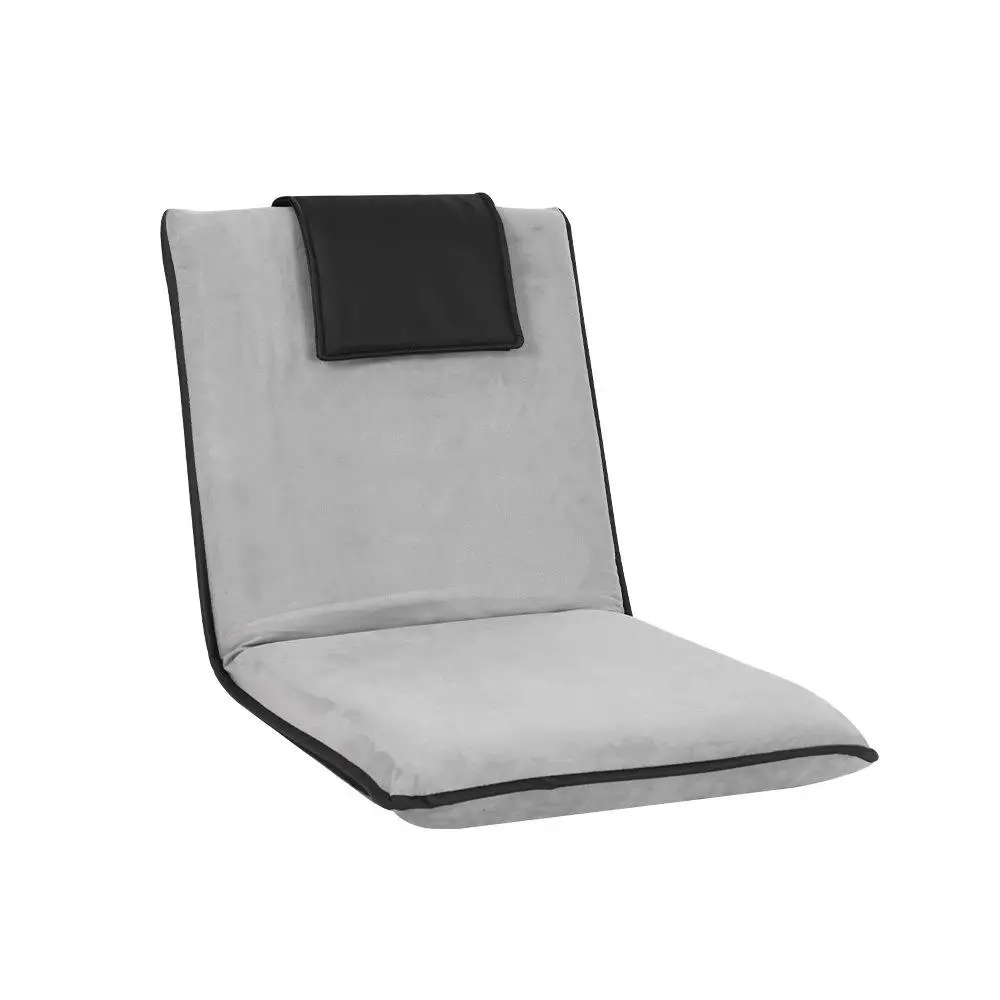 Floor Lounge Sofa Bed Convertible Recliner Chair Folding Floor Cushion Grey Indoor Seating for Relaxation and Sleeping