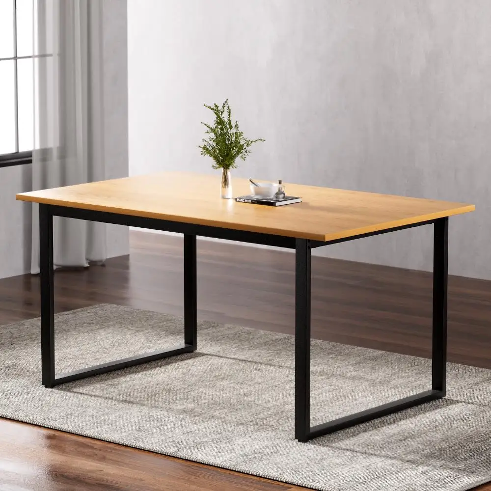 Dining Table 6 Seater Wooden Rectangular Kitchen Cafe Table 150cm Space Saving Home Use