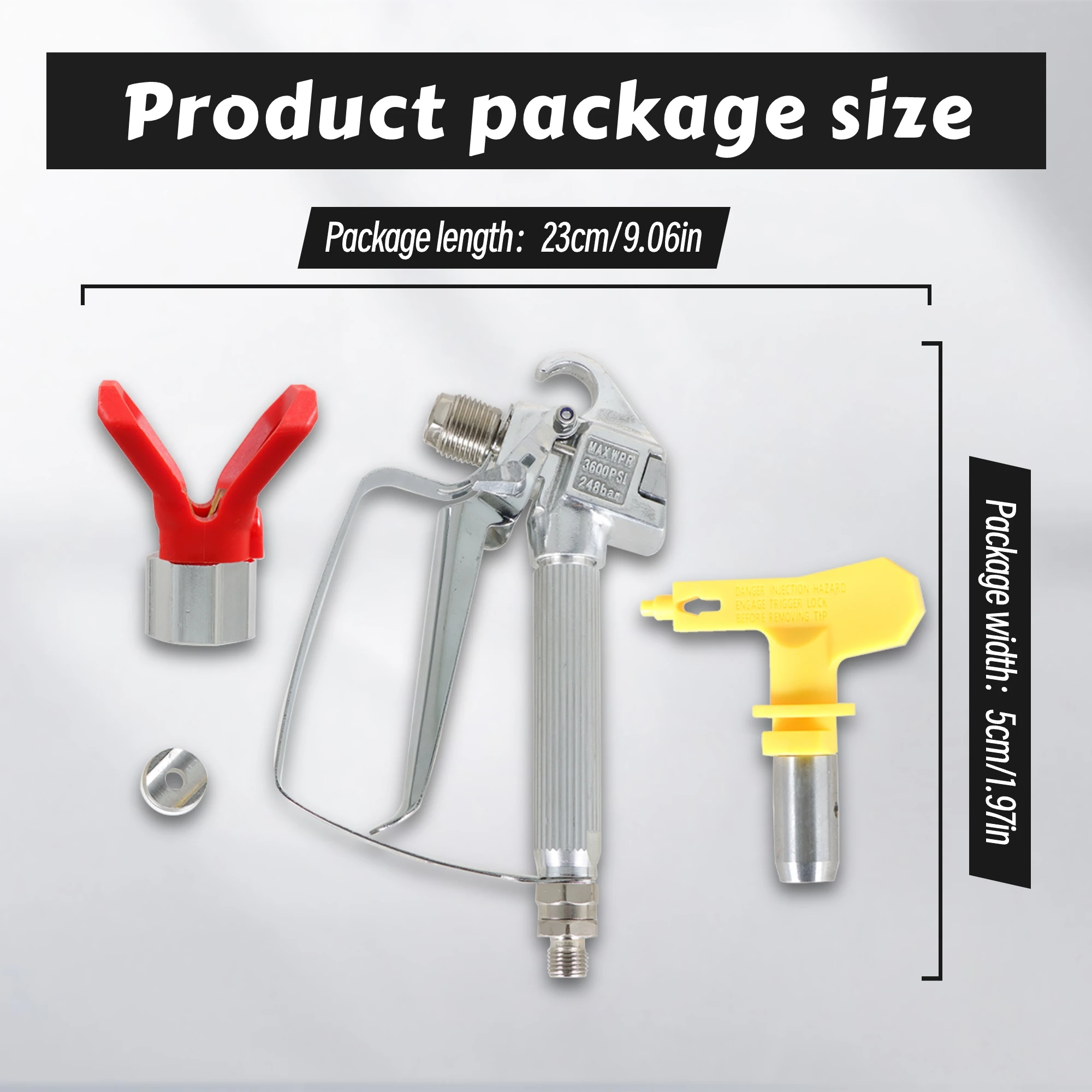 3600PSI Airless Paint Spray Gun with 517 Tip & Tip Guard Fit for Sprayers High