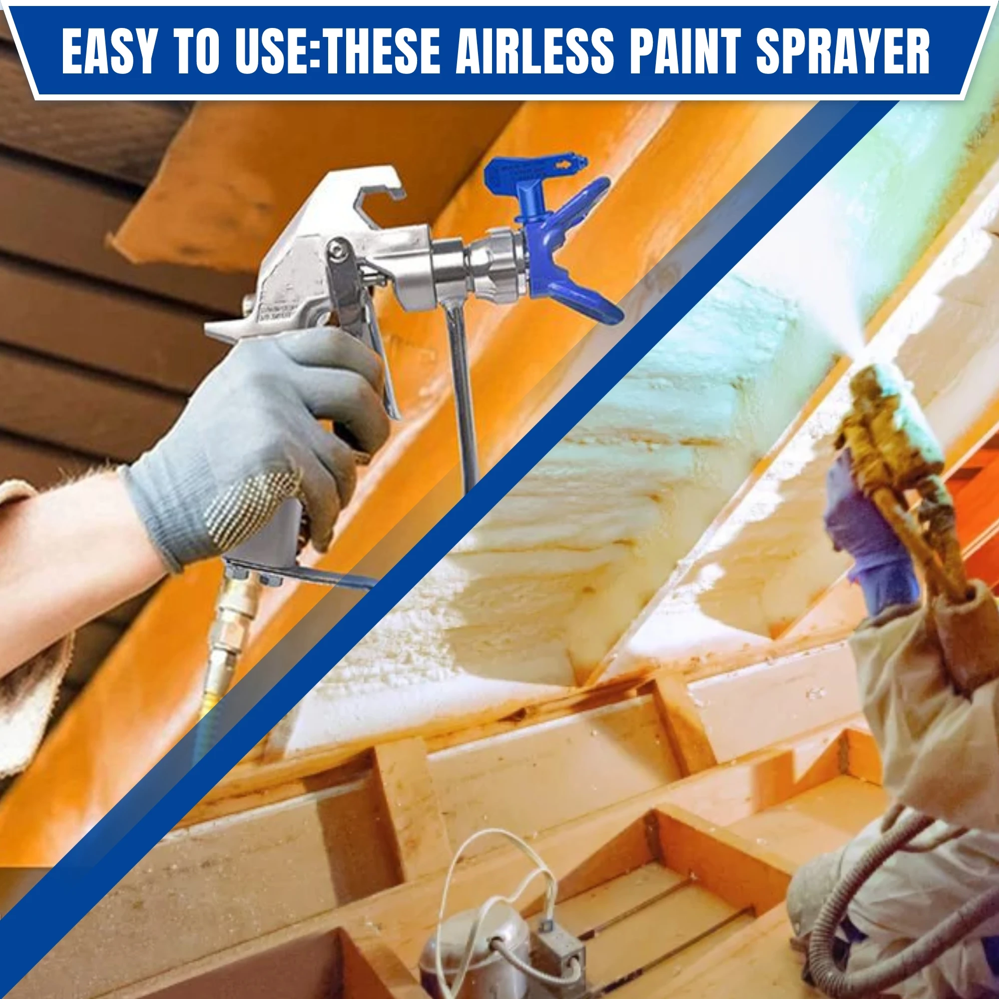 3600PSI Airless Paint Spray Gun with 517 Tip & Tip Guard Fit for Sprayers High