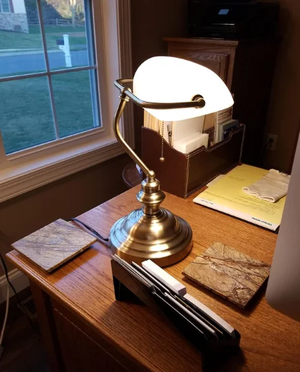 Desk Lamp Table Light Glass Banker’s Lamp Zipper Switch For Bedroom Home Stuy Restaurant Library Office Light Night Lamp