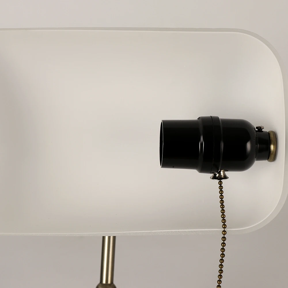 Desk Lamp Table Light Glass Banker’s Lamp Zipper Switch For Bedroom Home Stuy Restaurant Library Office Light Night Lamp