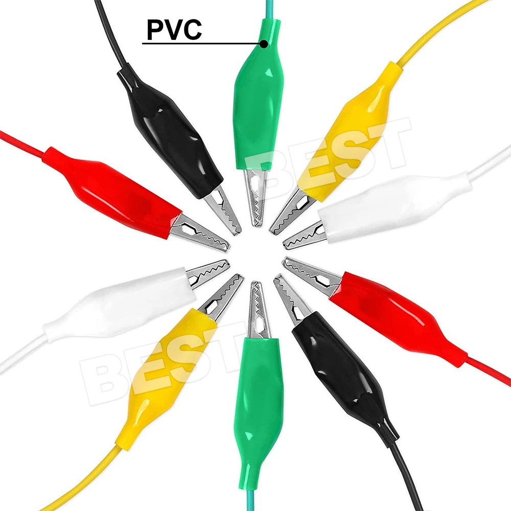 10PCS Electrical Alligator Clips Test lead Jumper Wire Crocodile Cable wire