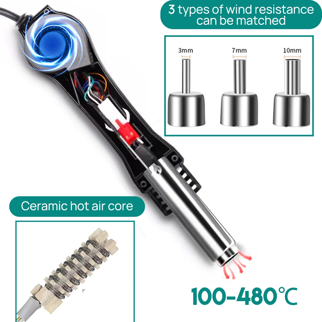 PORIYA 700W Solder Rework Station 2 in 1 Soldering Iron Kit Hot Air Heat Gun Station