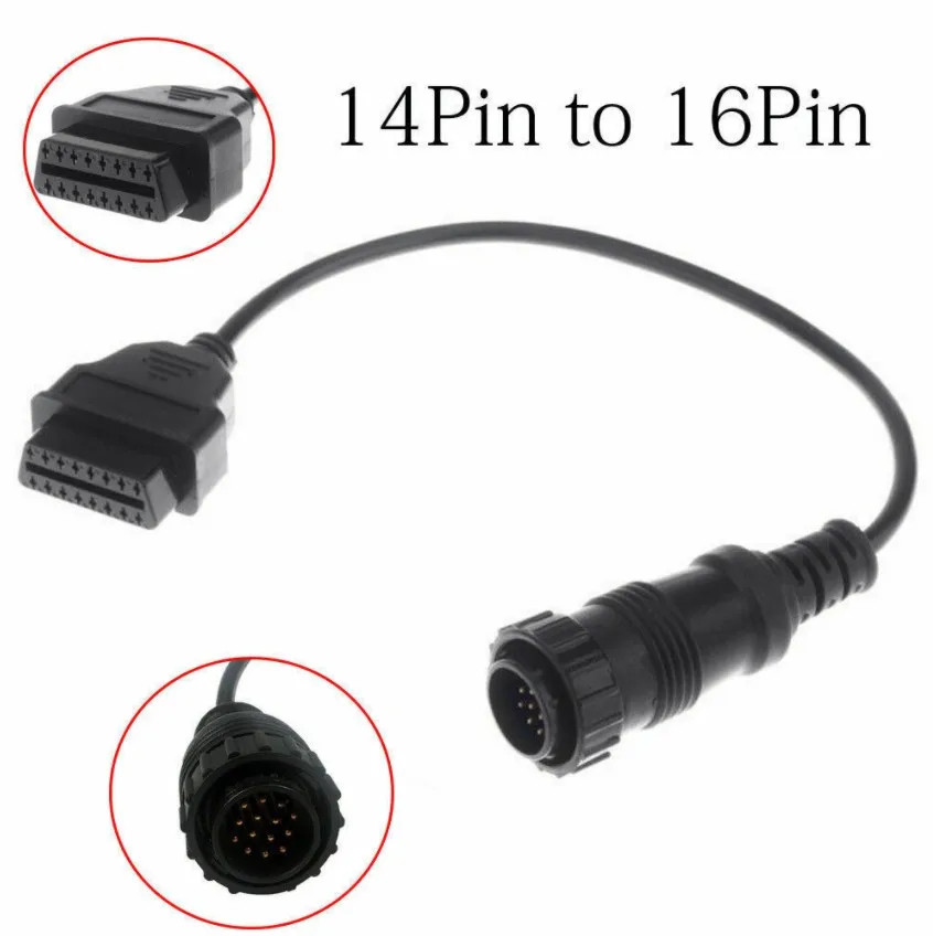High Quality For Mercedes For BENZ Sprinter 14pin To 16Pin Car Diagnostic Cable 14 Pin To OBDII OBD2 OBD II ODB 2 16 Pin Adapter