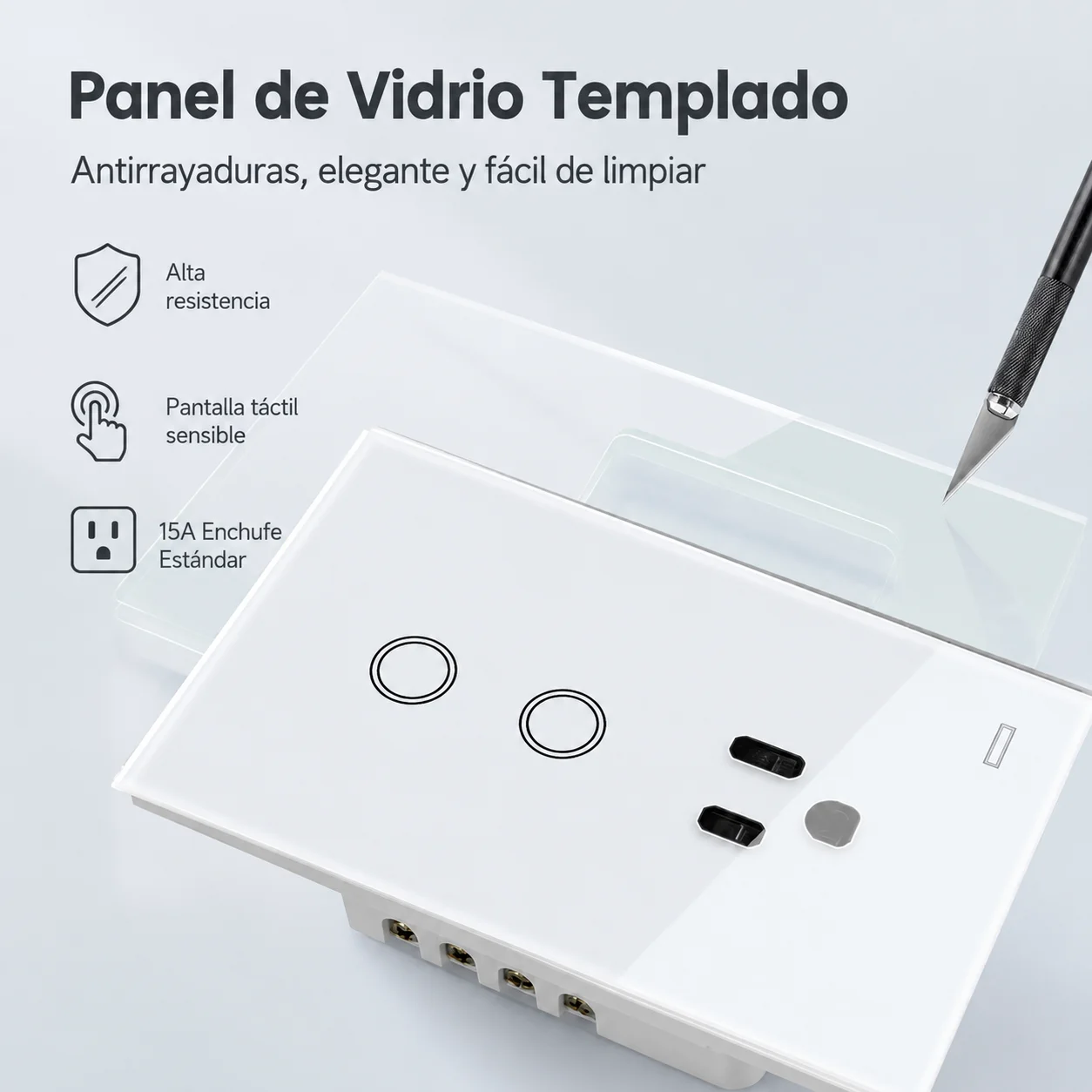 Melery AU Smart Tuya WiFi Light Switch Argentina Plug Australia Outlet Touch Glass Wall Socket Remote by Alexa & Google Home