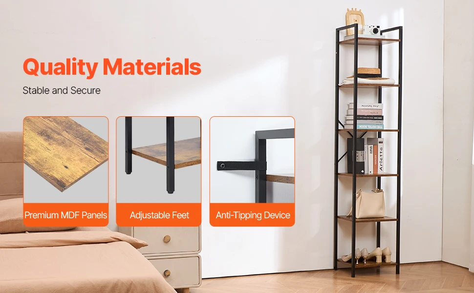 SucceBuy Metal Bookshelf 3-14-Tier Tall Industrial Bookshelf Vintage Display Storage Bookcase with Open Shelves to Home Office