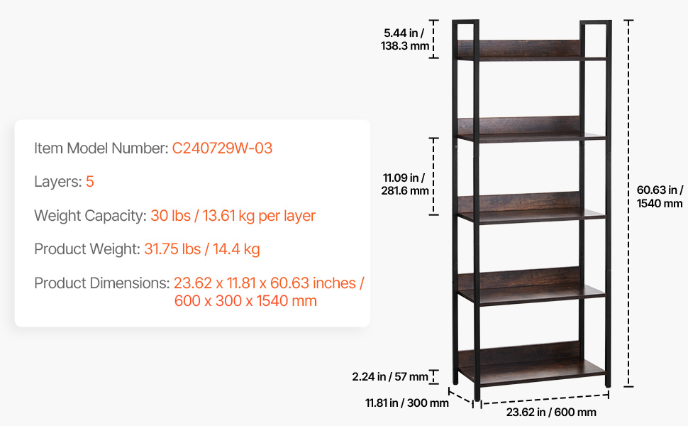 SucceBuy Metal Bookshelf 3-14-Tier Tall Industrial Bookshelf Vintage Display Storage Bookcase with Open Shelves to Home Office