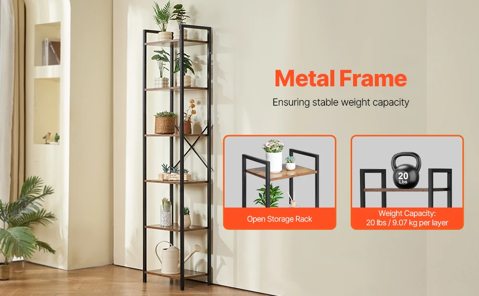 SucceBuy Metal Bookshelf 3-14-Tier Tall Industrial Bookshelf Vintage Display Storage Bookcase with Open Shelves to Home Office