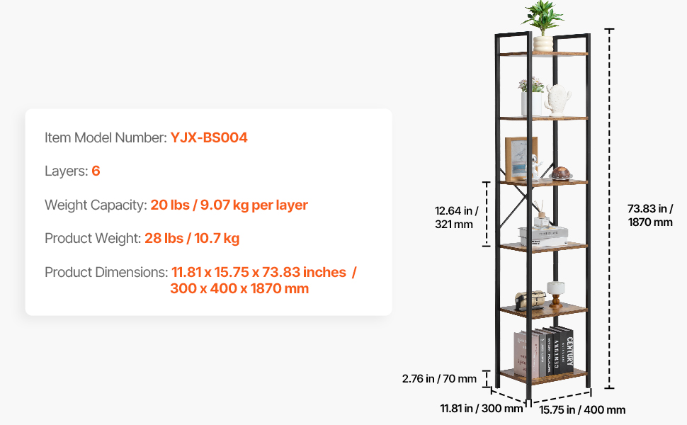 SucceBuy Metal Bookshelf 3-14-Tier Tall Industrial Bookshelf Vintage Display Storage Bookcase with Open Shelves to Home Office