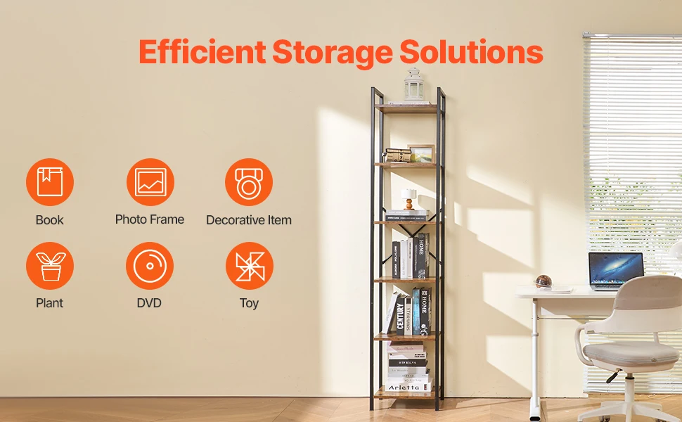 SucceBuy Metal Bookshelf 3-14-Tier Tall Industrial Bookshelf Vintage Display Storage Bookcase with Open Shelves to Home Office
