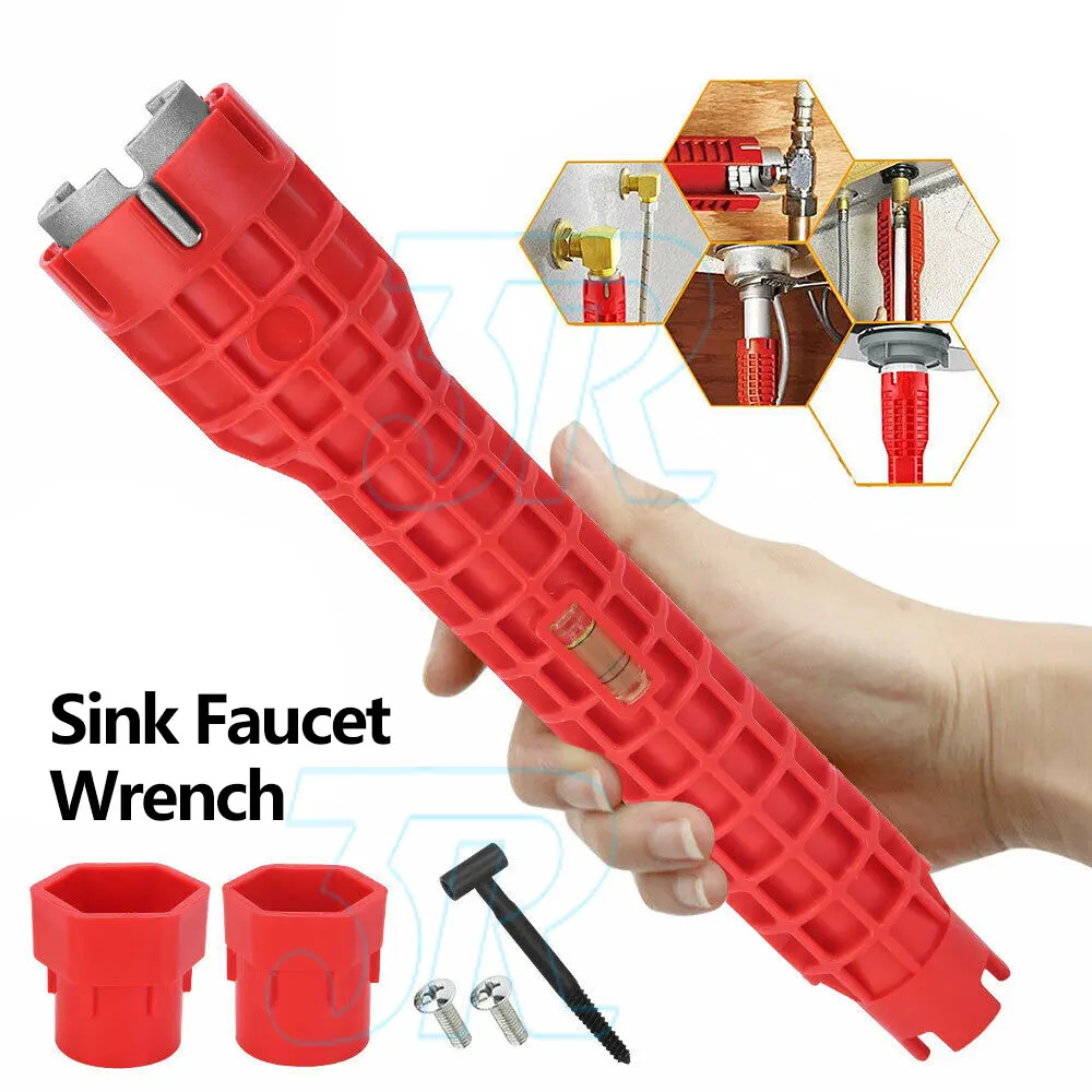 8 In 1 Sink Basin Wrench Multifunction Faucet Tap Spanner Installer Hand Tools