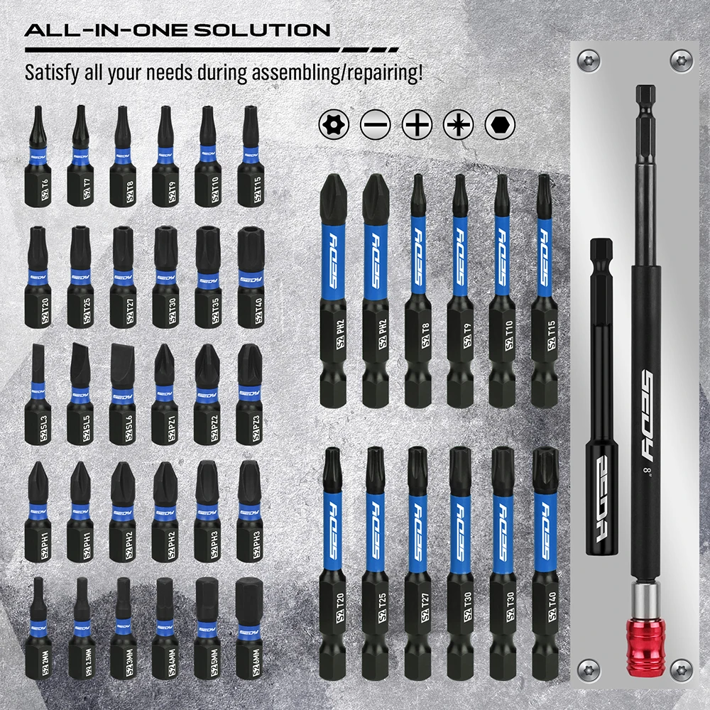 SEDY 80-Piece Premium Magnetic Impact Nut Driver Set Metric & SAE with Socket AdaptersBit Holder Wing Nut Driver