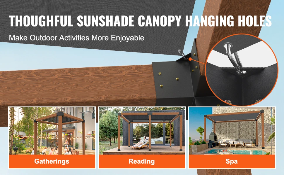 SucceBuy Pergola Bracket Kit 6inchx6inch 4pcs 3 Way Easy Installation to Gazebos Patio Pergolas Log Cabin Outdoor Hardware