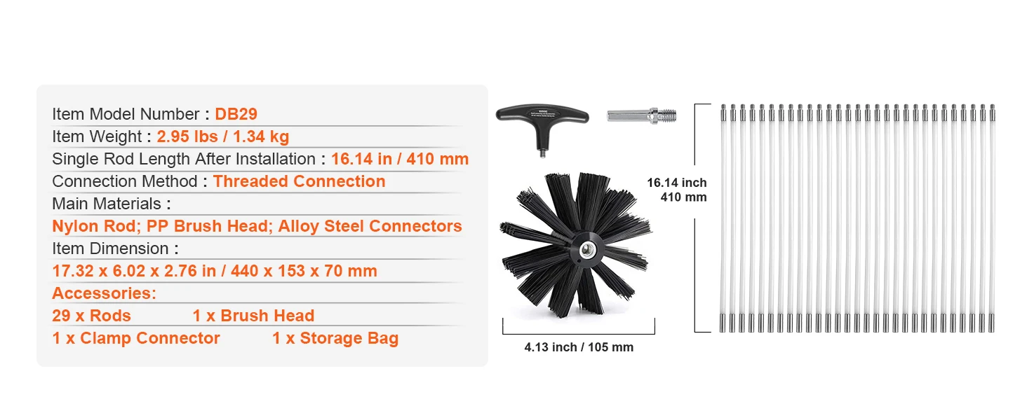 SucceBuy Dryer Vent Cleaner Kit Flexible Lint Trap Brush Reinforced Nylon Duct Cleaning Tool Dryer Vent Brush Dryer Cleaning