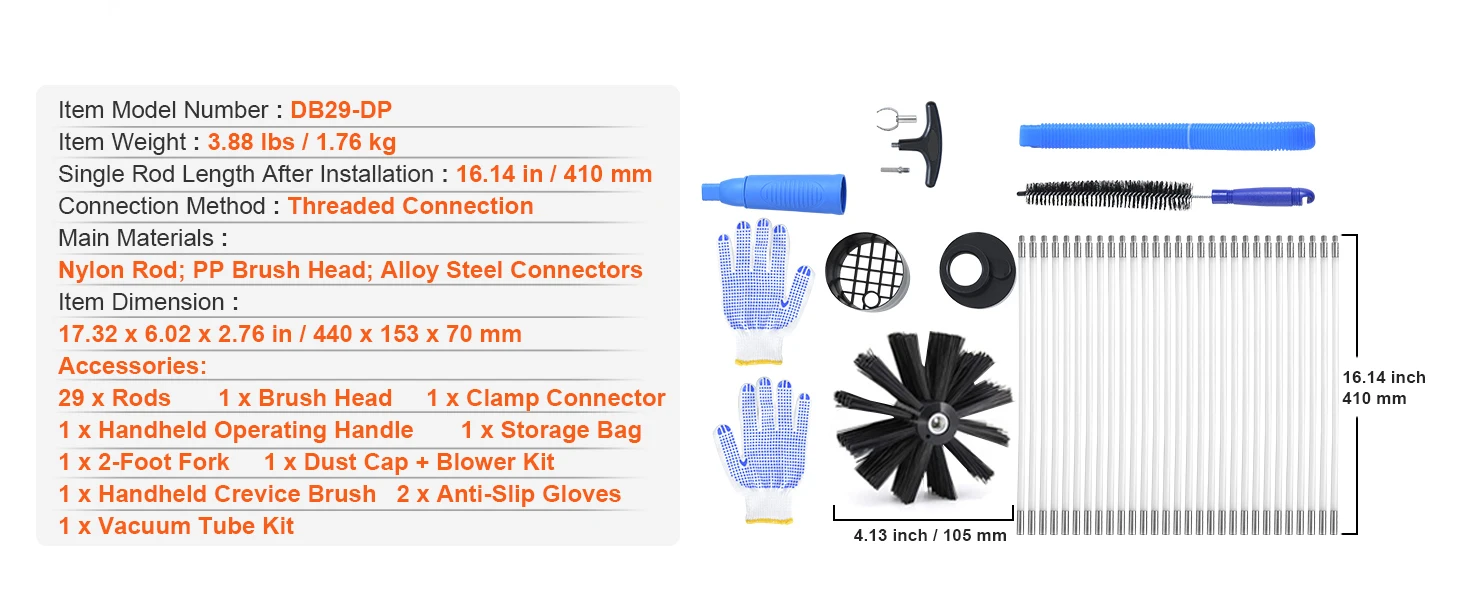 SucceBuy Dryer Vent Cleaner Kit Flexible Lint Trap Brush Reinforced Nylon Duct Cleaning Tool Dryer Vent Brush Dryer Cleaning