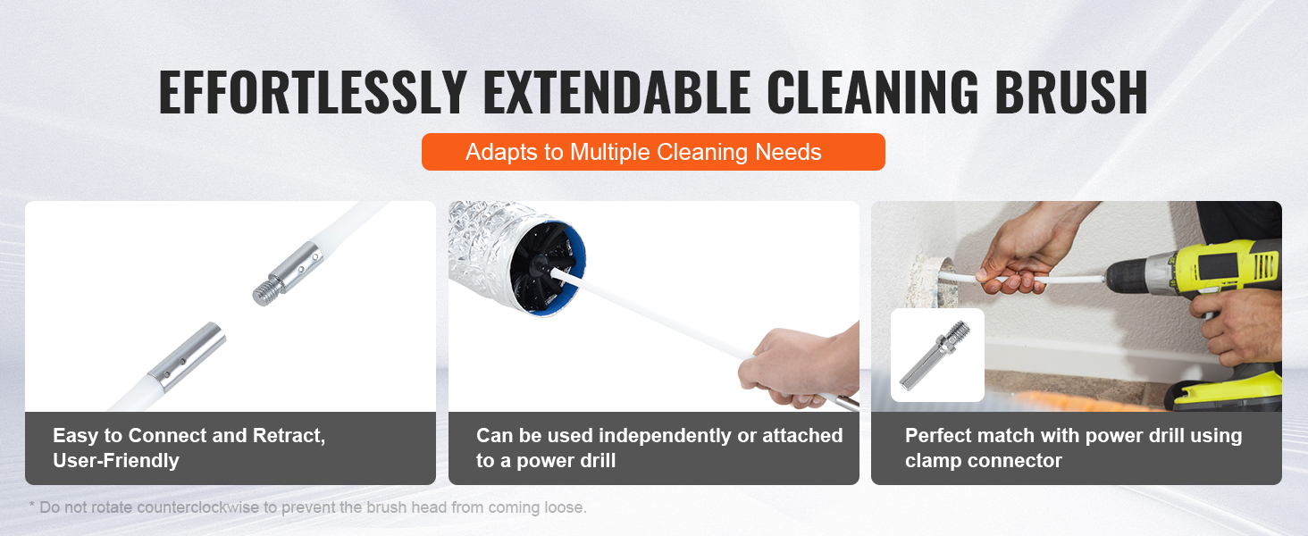 SucceBuy Dryer Vent Cleaner Kit Flexible Lint Trap Brush Reinforced Nylon Duct Cleaning Tool Dryer Vent Brush Dryer Cleaning