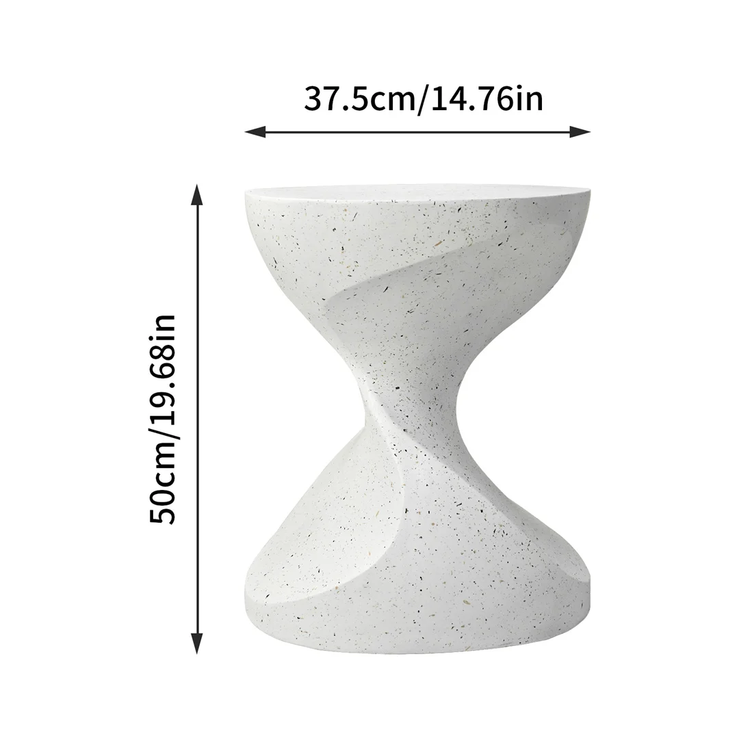 Lightweight Concrete Side Table: Modern Living Room Concrete Sofa Side End Table Bedside Accent Table for Indoor Kitchen, Outdoors Balcony, Patio