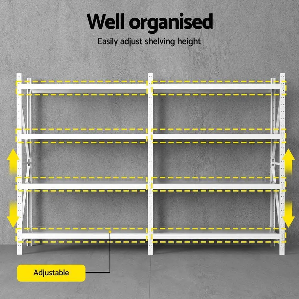 Heavy Duty 3M x 2M Garage Storage Shelving Warehouse Rack Adjustable Metal Organizer for Home Shop Industrial Use