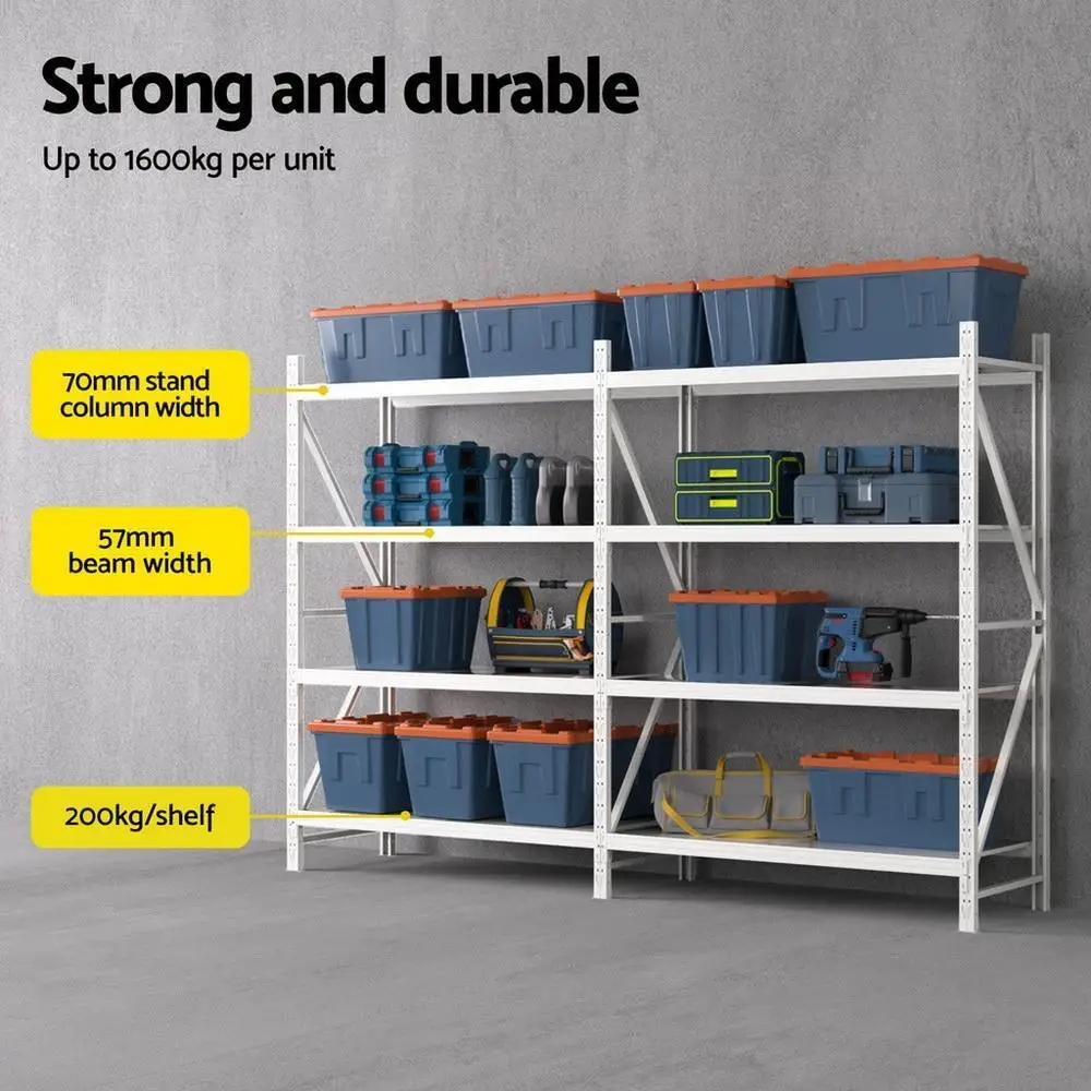 Heavy Duty 3M x 2M Garage Storage Shelving Warehouse Rack Adjustable Metal Organizer for Home Shop Industrial Use