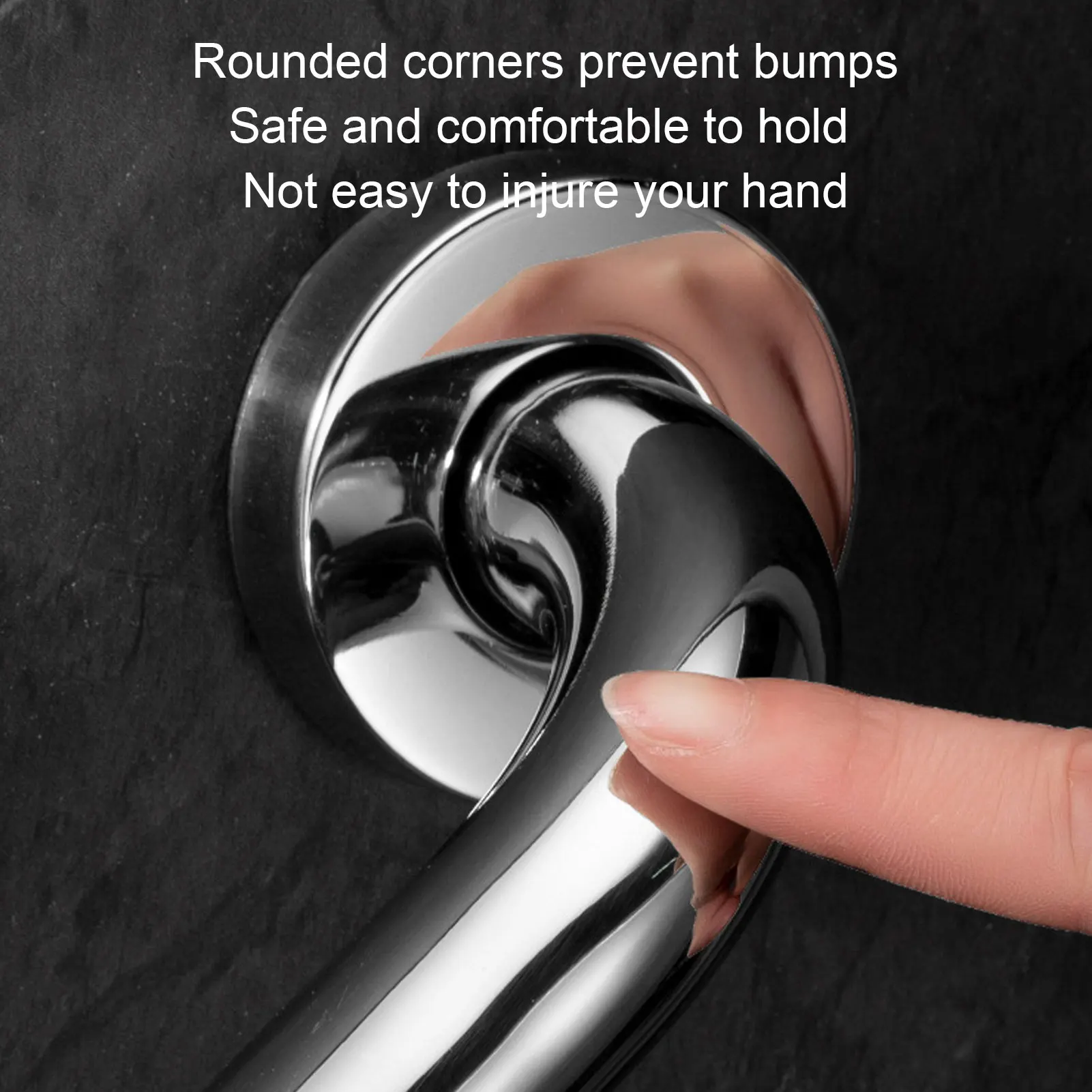 Bathroom Handle Anti Slip Silicone Bathroom Security Bar Thickened Stainless Steel Splash Proof Strong Load Bearing for Toilet