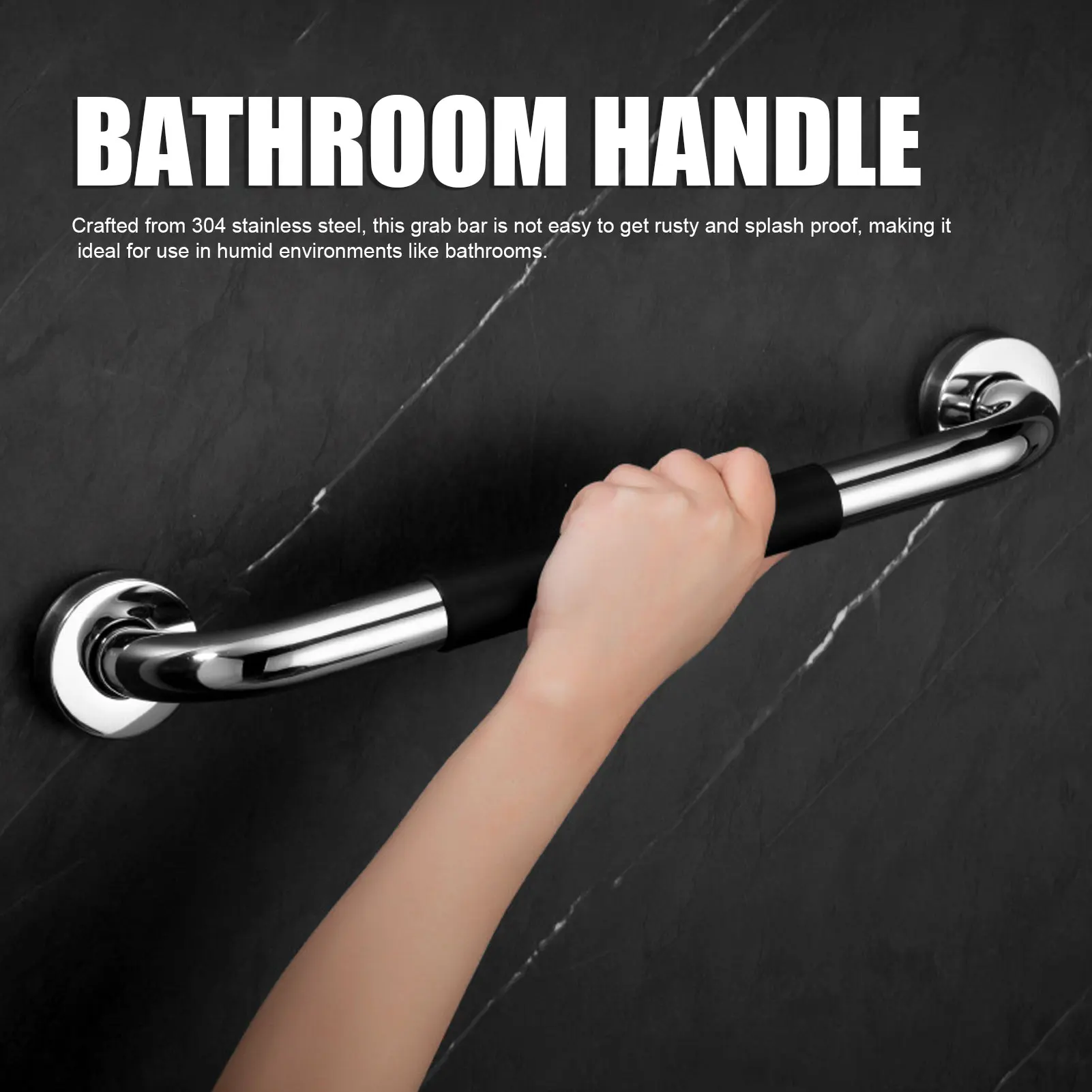 Bathroom Handle Anti Slip Silicone Bathroom Security Bar Thickened Stainless Steel Splash Proof Strong Load Bearing for Toilet