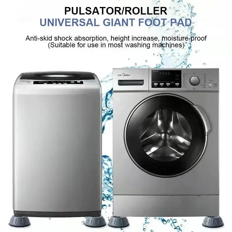 4pcs Anti Vibration Feet Pads Rubber Mat Slipstop Silent Dampers Stand Universal Washing Machine Refrigerator Furniture Foot Pad