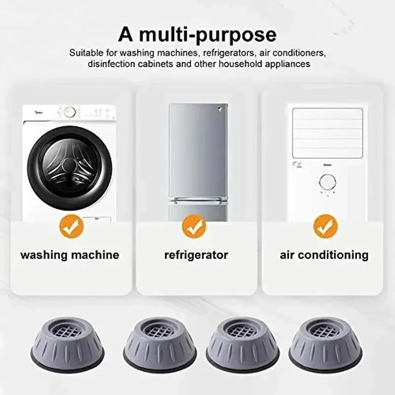 4pcs Anti Vibration Feet Pads Rubber Mat Slipstop Silent Dampers Stand Universal Washing Machine Refrigerator Furniture Foot Pad
