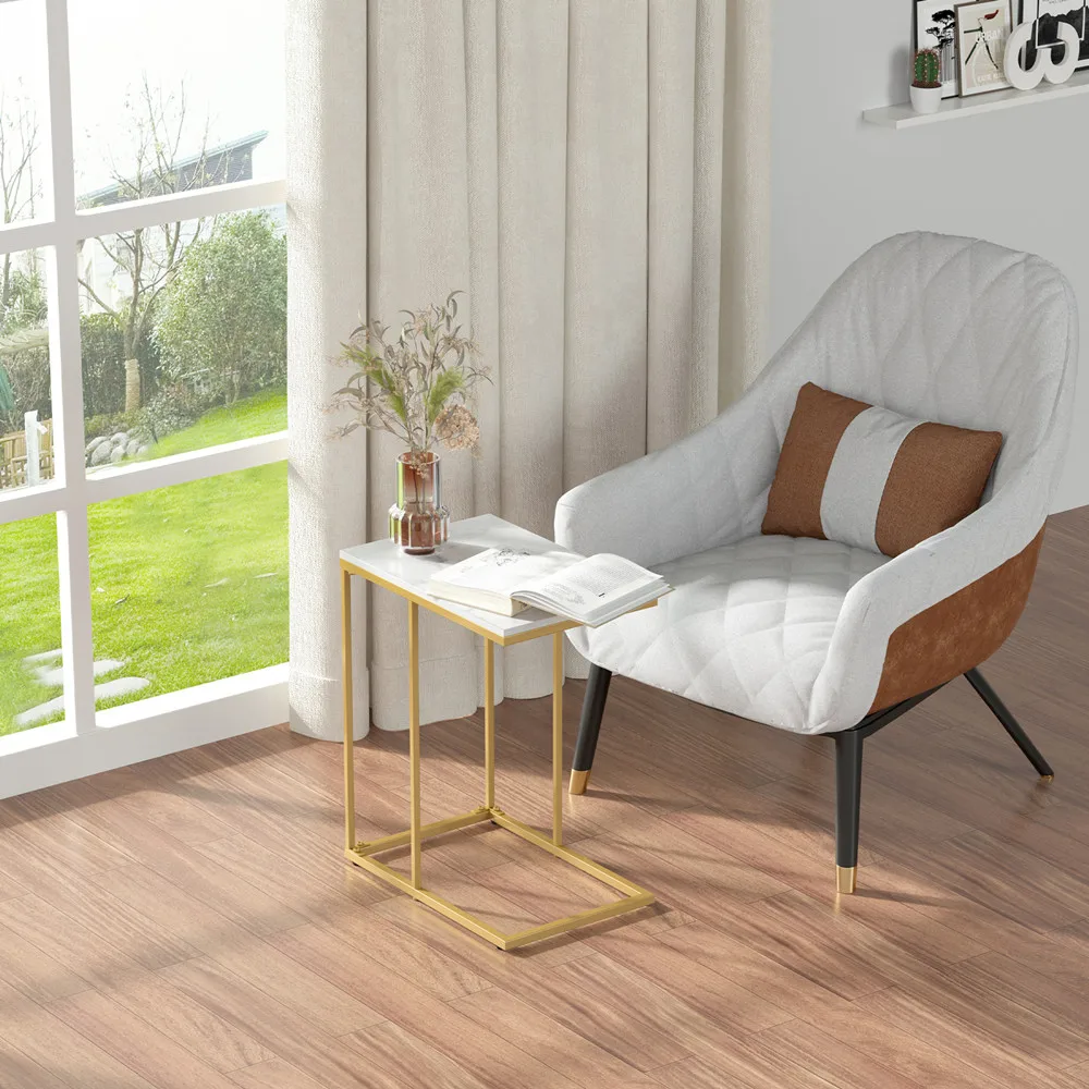 LUVODI Modern C-Shaped Sofa Side Table End Nightstand Desk for Home Laptop Storage Coffee Table Bedroom Furniture