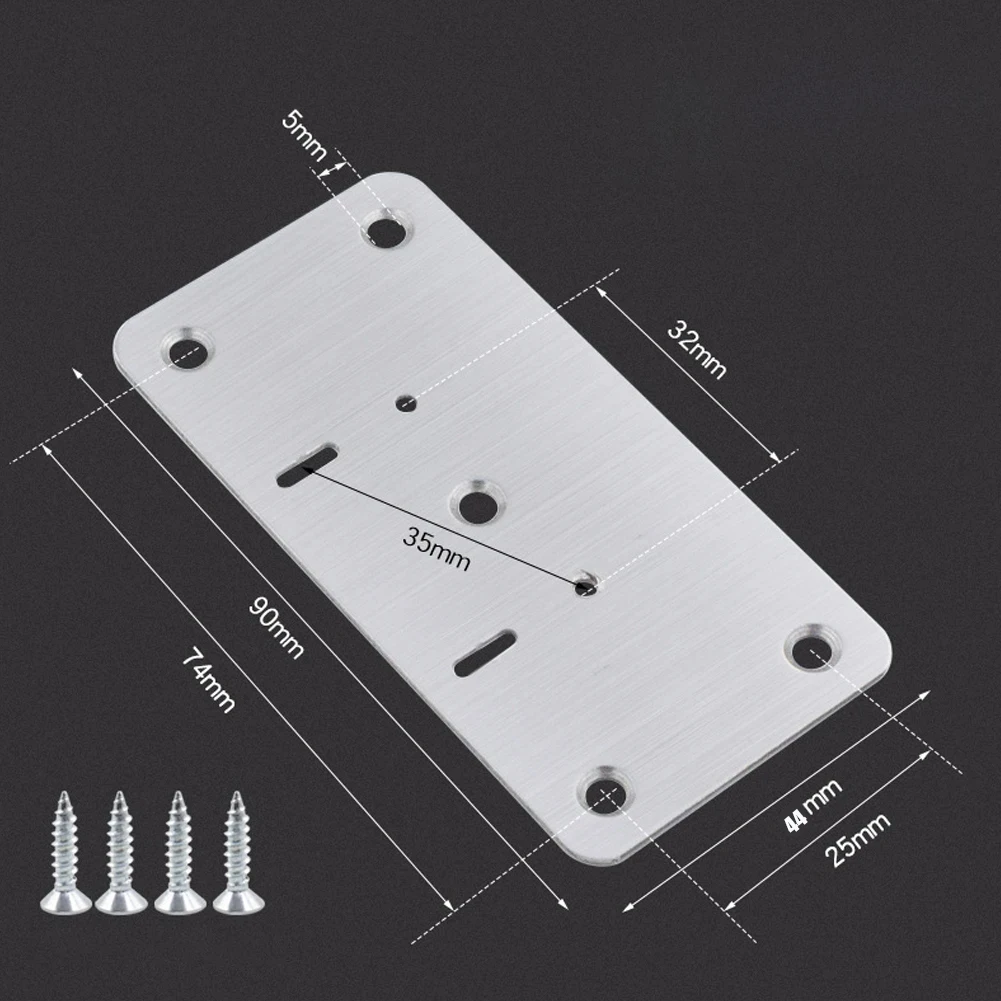 10Pcs Cabinet Hinge Repair Plate Kit Stainless Steel Door Hinge Mounting Plate With Holes For Home Kitchen Cupboard Furniture
