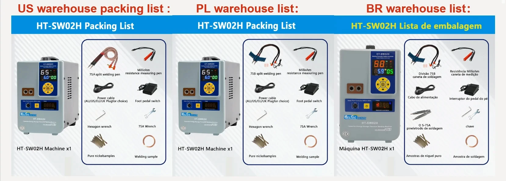 Heltec Copper/Nickel/Aluminum Battery welding 02H 42KW 7000A w/ Flux 75B Pen Industrial Super Capacitor Pulse Spot Welder