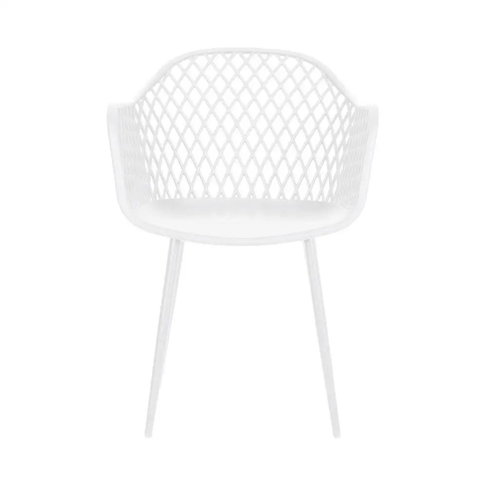 4PC Outdoor PP Lounge Chairs White Patio Dining Set Garden Furniture