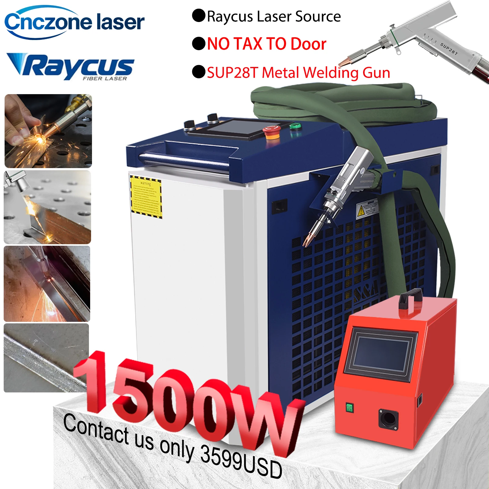4 in1 Raycus 1500W Laser Welding 1.5KW Fiber Laser Welder SUP Welding Head for Metal Welding Cleaning Cutting Rust Remove