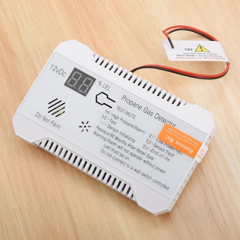Propane Detector 12V LPG Natural Gas Sensor Leak Alarm 85DB Siren For Car RV Home Digital Propane Tester Meter