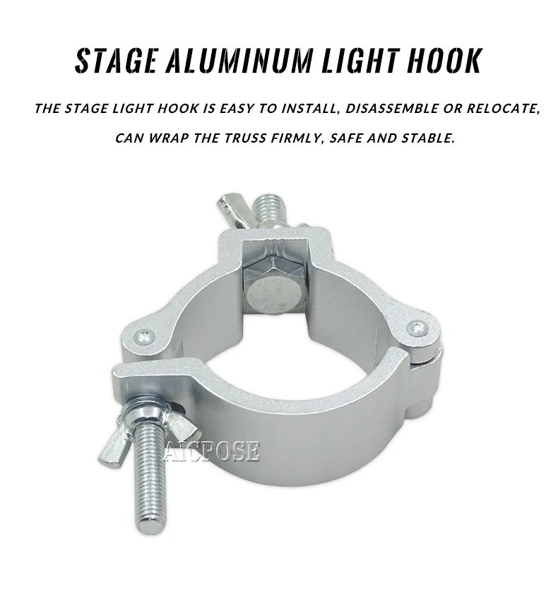 10pcs/lot Alumimun Alloy Stage Lights Clamp Hanger Hooks Bracket Heavy Duty Hook Theatre Lighting 48-51mm 100kg Stage Light Hook