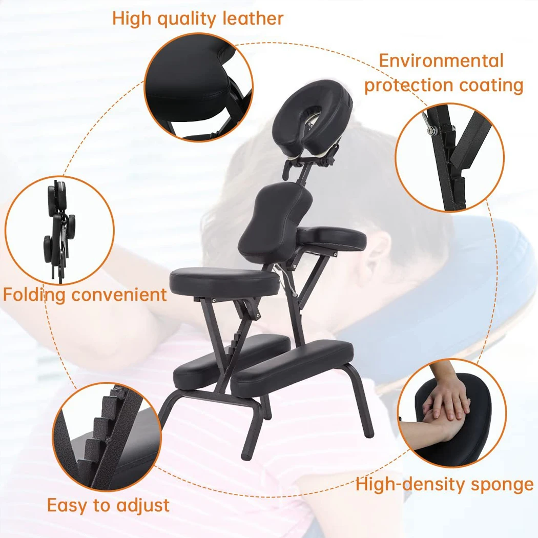 Foldable Massage Chair Table Aluminium Portable Chair Beauty Therapy Tattoo Waxi