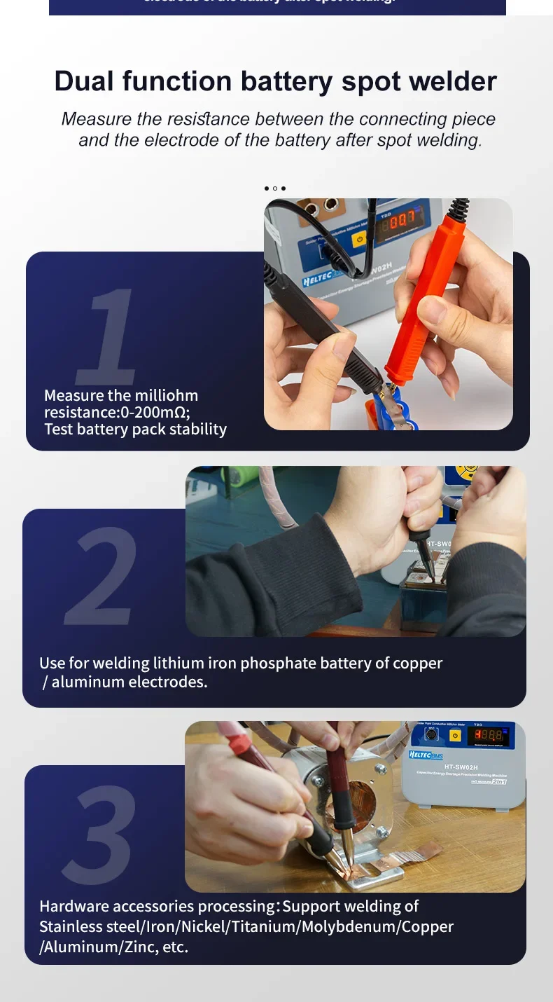 HT-SW01H/HT-SW02H 7000A Battery Spot Welder 42KW Spot Welding Machine with Air Pump Pneumatic Battery Weld Head/Parallel Weld He