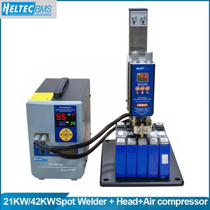 HT-SW01H/HT-SW02H 7000A Battery Spot Welder 42KW Spot Welding Machine with Air Pump Pneumatic Battery Weld Head/Parallel Weld He