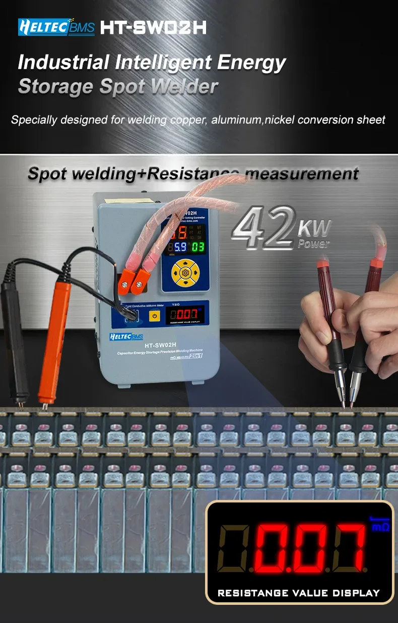 HT-SW01H/HT-SW02H 7000A Battery Spot Welder 42KW Spot Welding Machine with Air Pump Pneumatic Battery Weld Head/Parallel Weld He