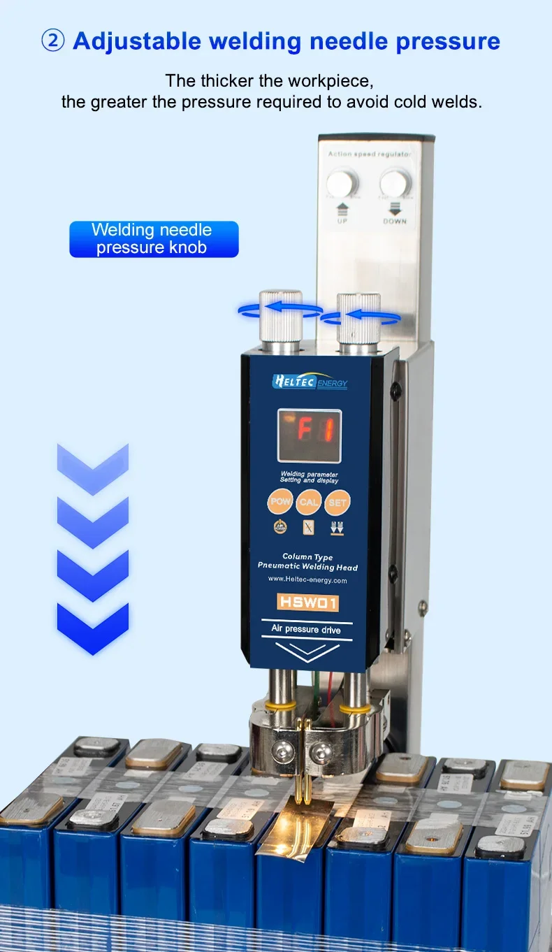 HT-SW01H/HT-SW02H 7000A Battery Spot Welder 42KW Spot Welding Machine with Air Pump Pneumatic Battery Weld Head/Parallel Weld He
