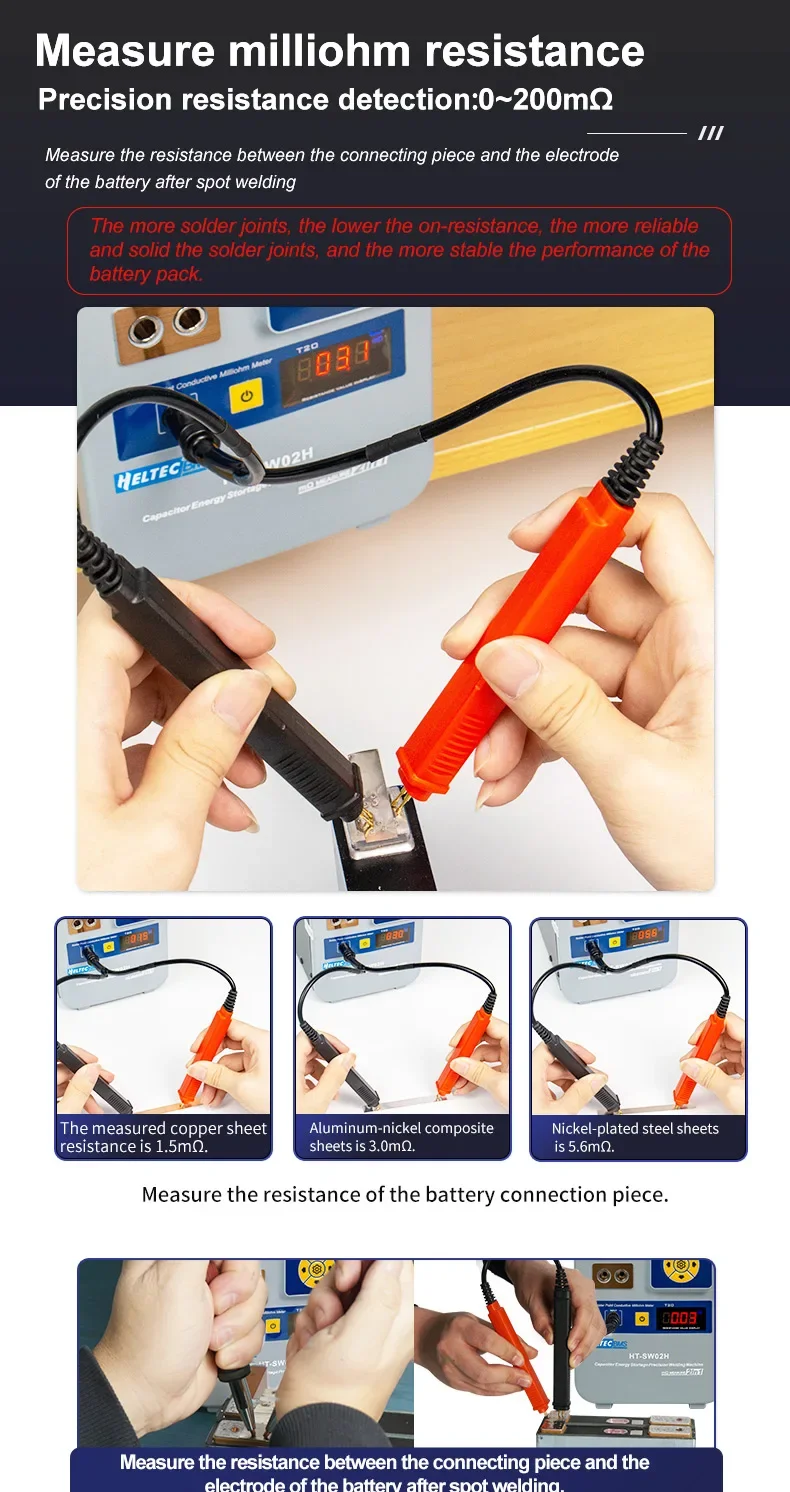 HT-SW01H/HT-SW02H 7000A Battery Spot Welder 42KW Spot Welding Machine with Air Pump Pneumatic Battery Weld Head/Parallel Weld He