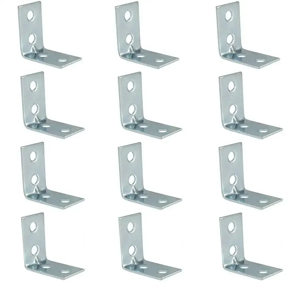 12pcs L-Shaped Corner Brackets Metal Corner Braces Drawer Shelf Wall Bracket Fixing Right Angle Corners Brace Furniture Hardware