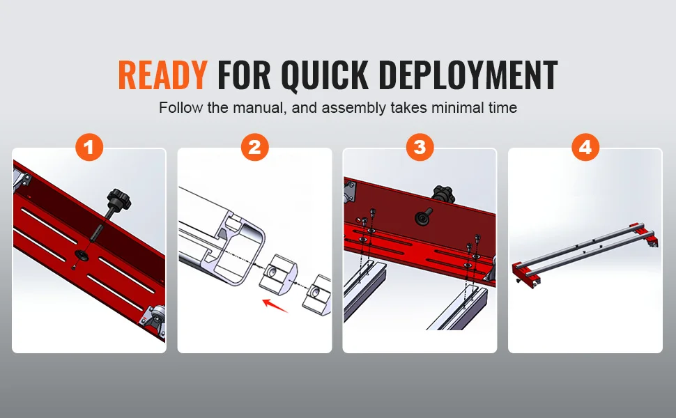 SucceBuy Router Sled 60 inches Portable and Adjustable Slab Flattening Jig DIY Woodworking Router Sled for Wood Flattening Home