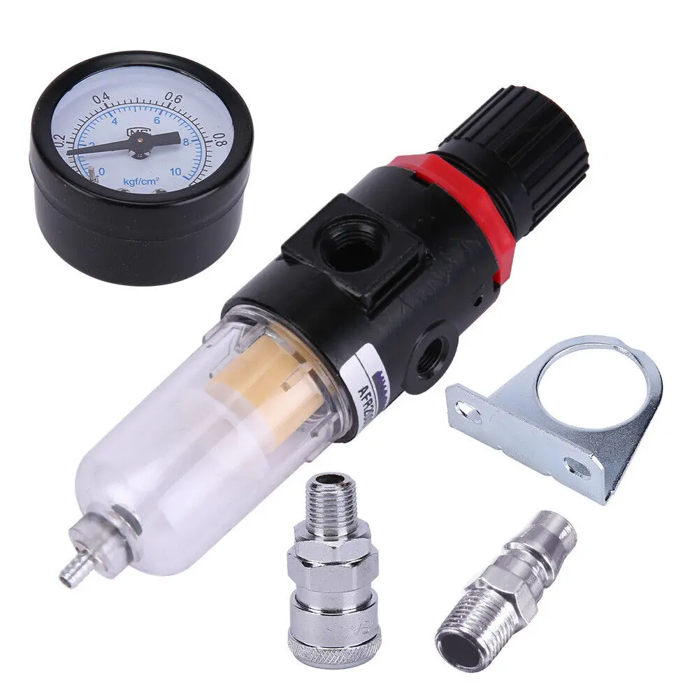 1/4" Air Pressure Regulator Compressor Moisture Trap Filter Oil Water Separator
