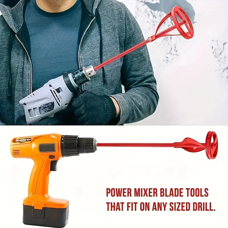 1Pc Hexagonal Shaft Gypsum Paint Mixer Accessories, Electric Drill Stirring Paddle, Multi-Functional Filler Cement Mortar Stirrer
