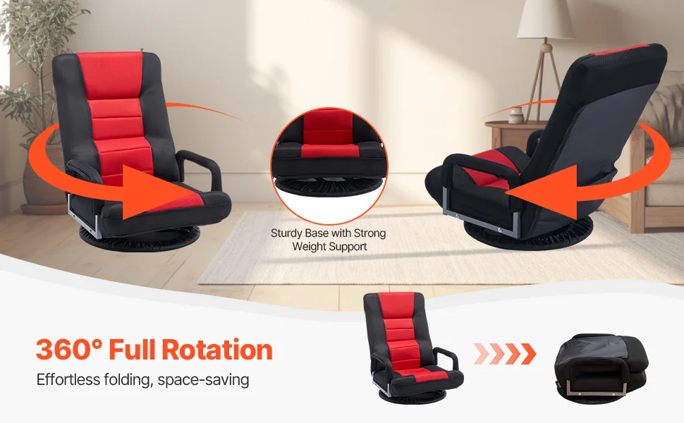 SucceBuy Floor Chair Recycled Foam Folding Sofa Chair Multifunctional Floor Chair with Back Support Ideal to Sleeping Reading