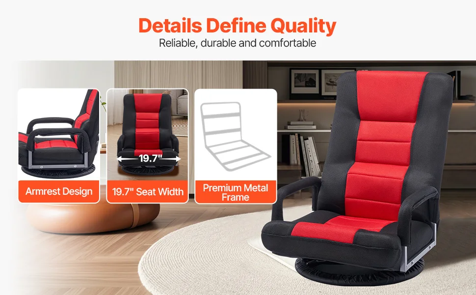 SucceBuy Floor Chair Recycled Foam Folding Sofa Chair Multifunctional Floor Chair with Back Support Ideal to Sleeping Reading