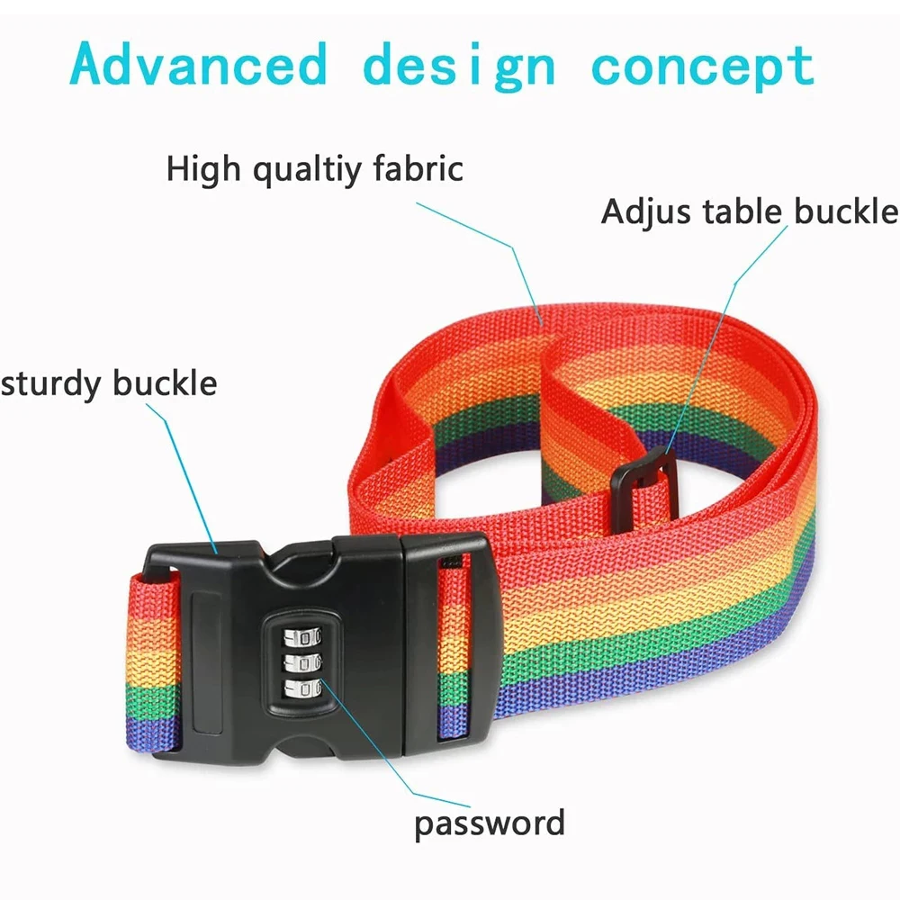 3PCS Luggage Strap Code Password Travel Suitcase Secure Lock Safe Nylon Belt AU